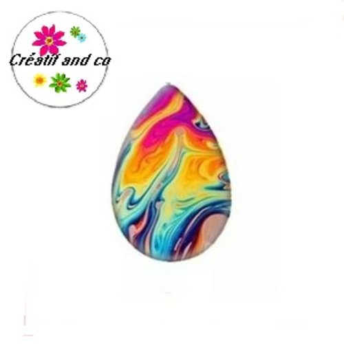 Cabochon goutte colorée 18x25mm