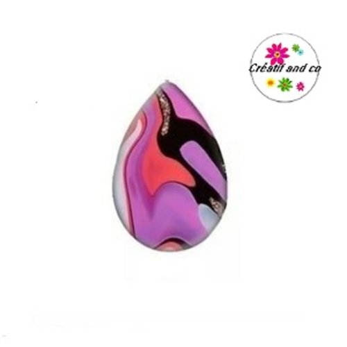 Cabochon goutte colorée 18x25mm