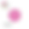 X2 cabochons fuchsia/blanc 10mm