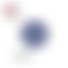 X2 cabochons bleu roi/blanc 10mm