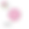 X2 cabochons rose/blanc 10mm