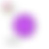 X2 cabochons mauve pois blanc 10mm