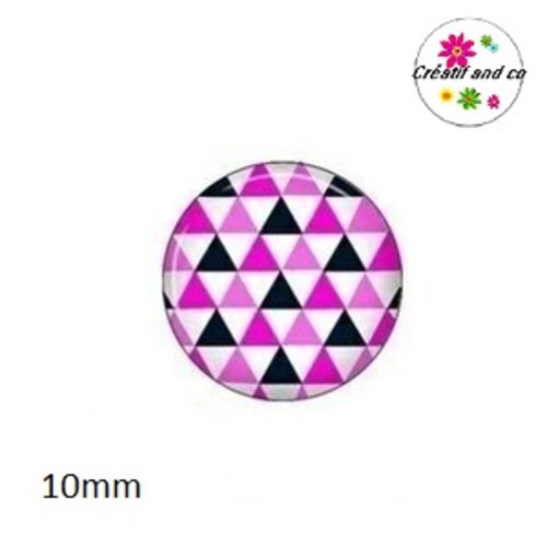 X2 cabochons motif triangles 10mm