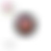 X2 cabochons coeur fond noir 10mm