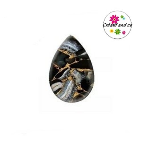 Cabochon goutte géométrique 18x25mm