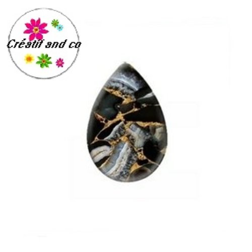 Cabochon goutte géométrique 18x25mm