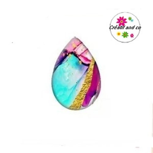 Cabochon goutte colorée 18x25mm