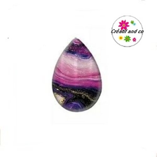 Cabochon goutte colorée 18x25mm