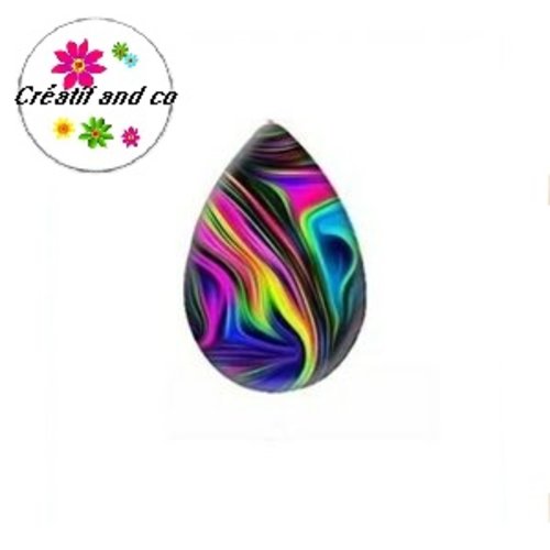 Cabochon goutte colorée 18x25mm
