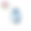 Cabochon goutte cercle bleu fond blanc 18x25mm