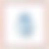 Cabochon goutte cercle bleu fond blanc 18x25mm