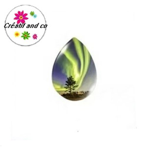 Cabochon goutte temps orageux 16x23mm