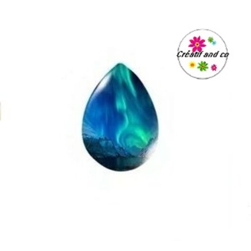 Cabochons goutte temps orageux 16x23mm