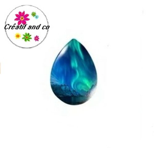 Cabochons goutte temps orageux 16x23mm
