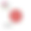 X2 cabochons rouge/blanc 10mm
