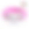 Bracelet bouton pression silicone rose