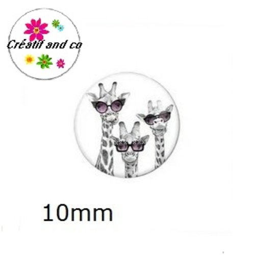 X2 cabochons trio de girafe 10mm