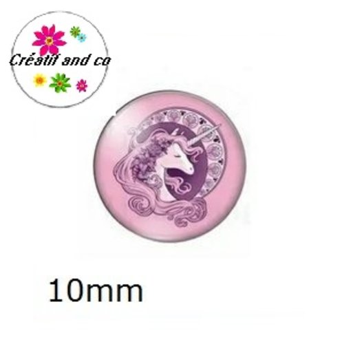 X2 cabochons licorne 10mm