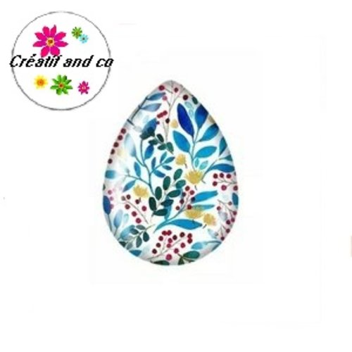 Cabochon goutte feuille 18x25mm