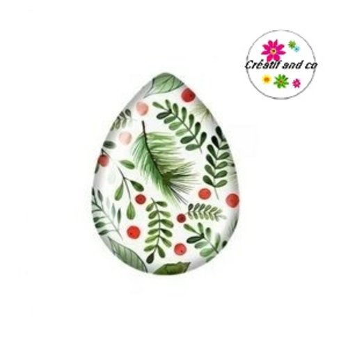 Cabochon goutte feuille 18x25mm
