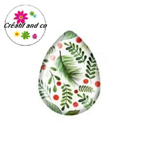 Cabochon goutte feuille 18x25mm