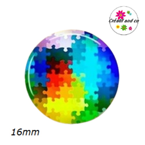 X2 cabochons colorés 16mm