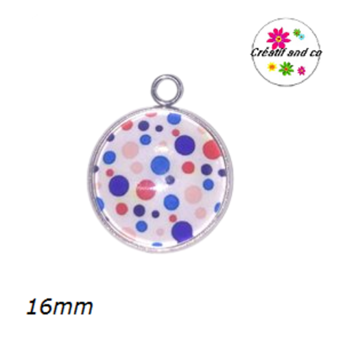 Pendentif cabochon à pois 16mm