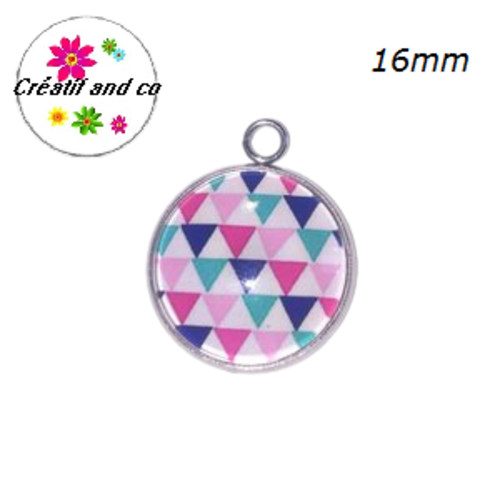 Pendentif cabochon triangle 16mm