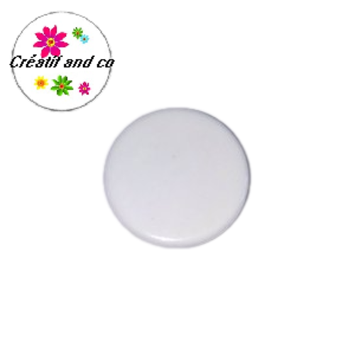 Bouton pression résine plat blanc