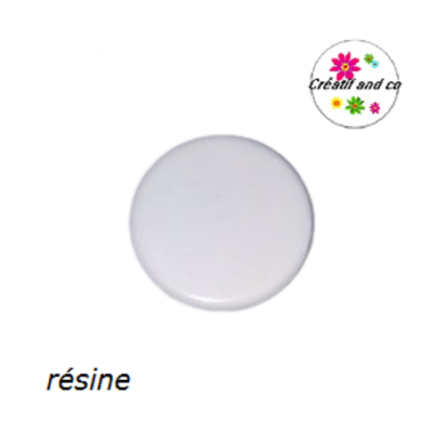Bouton pression plat blanc résine