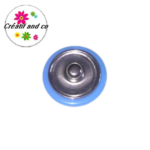 Bouton pression résine plat bleu