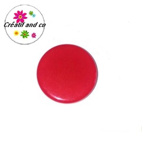 Bouton pression résine plat rouge
