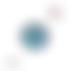 Bouton pression motif effet druzy résine bleu turquoise 20mm