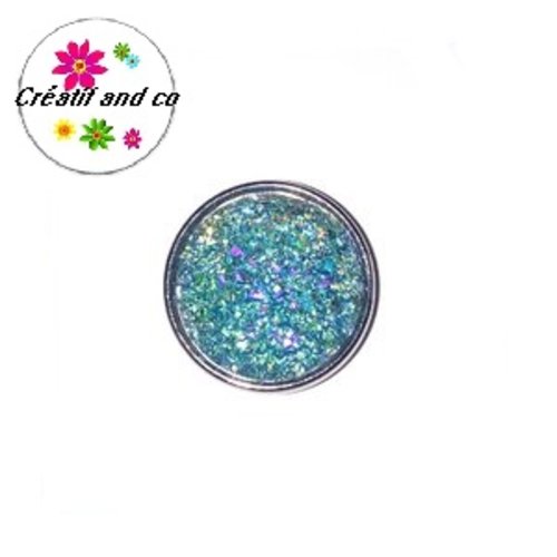 Bouton pression motif effet druzy résine bleu turquoise 20mm