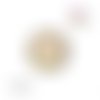 Bouton pression motif effet druzy résine beige