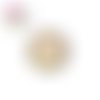 Bouton pression motif effet druzy résine beige