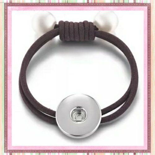 Bracelet élastique marron foncé pour bouton pression 18mm