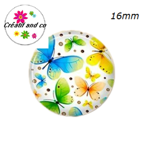 X2 cabochons nuée de papillons 16mm