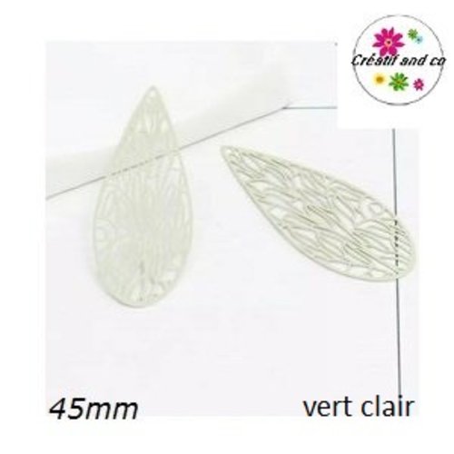 Breloque aile de libellule vert clair 45mm