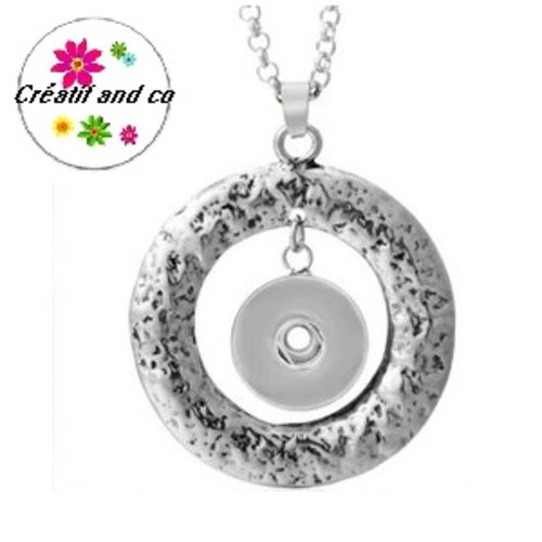 Collier pendentif cercle pour bouton pression