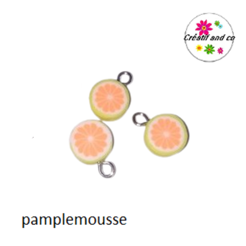Pendentif pamplemousse fimo