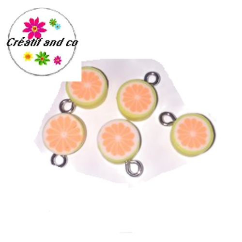 Pendentif pamplemousse fimo