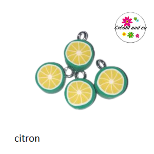 Pendentif citron fimo