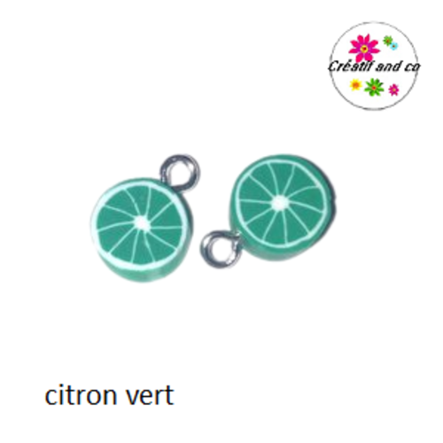 Pendentif citron vert fimo
