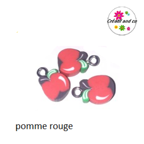 Pendentif pomme rouge fimo