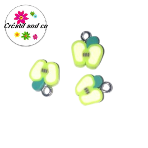 Pendentif pomme verte fimo