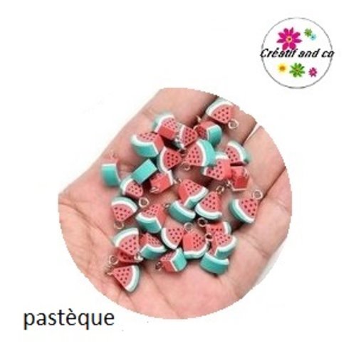 Pendentif 1/4 de pastèque fimo
