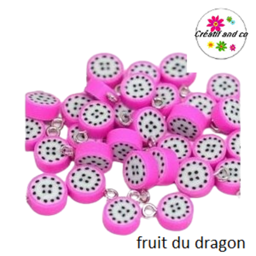 Pendentif fruit du dragon fimo
