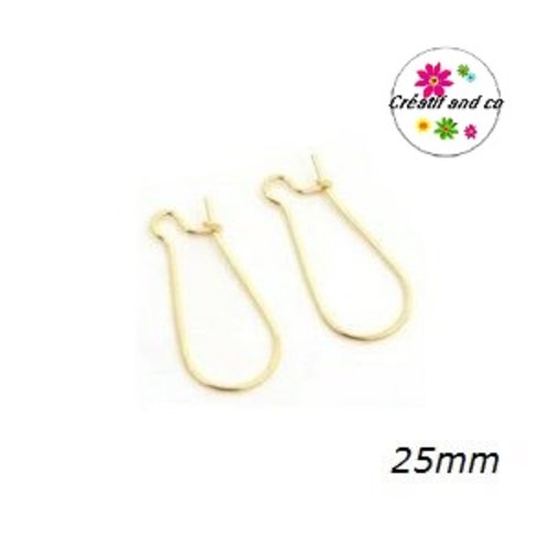 X10 dormeuses dorées 25mm