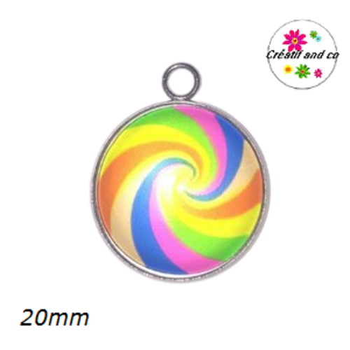 Pendentif cabochon spirale 20mm